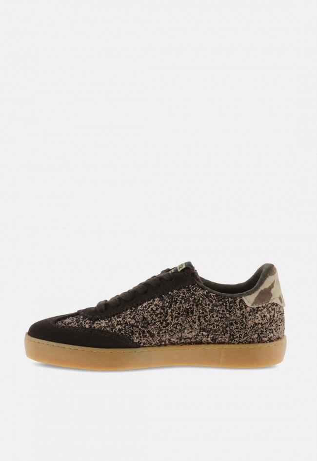 Zapatillas Victoria Berlín Ciclista de mujer negras con glitter y borreguito