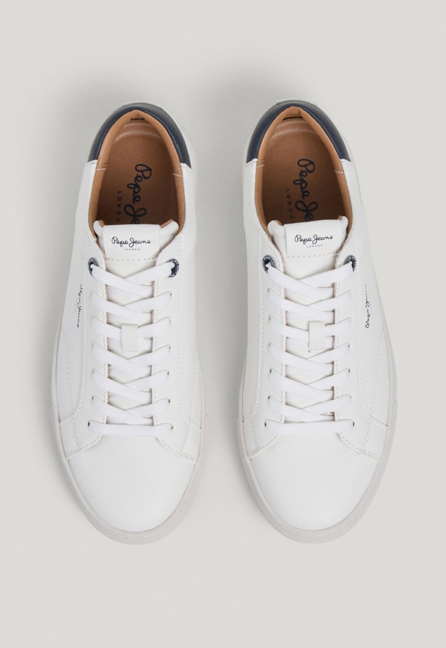 Zapatillas Pepe Jeans Joe para hombre blancas con suela cupsole para elevar tus looks urbanos
