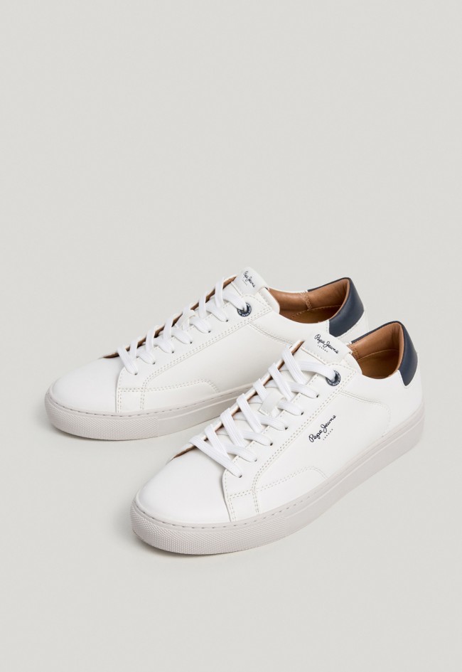 Zapatillas Pepe Jeans Joe para hombre blancas con suela cupsole para elevar tus looks urbanos
