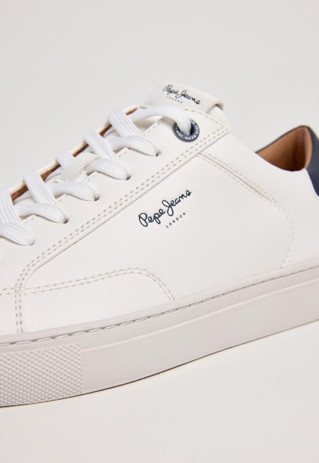Zapatillas Pepe Jeans Joe para hombre blancas con suela cupsole para elevar tus looks urbanos