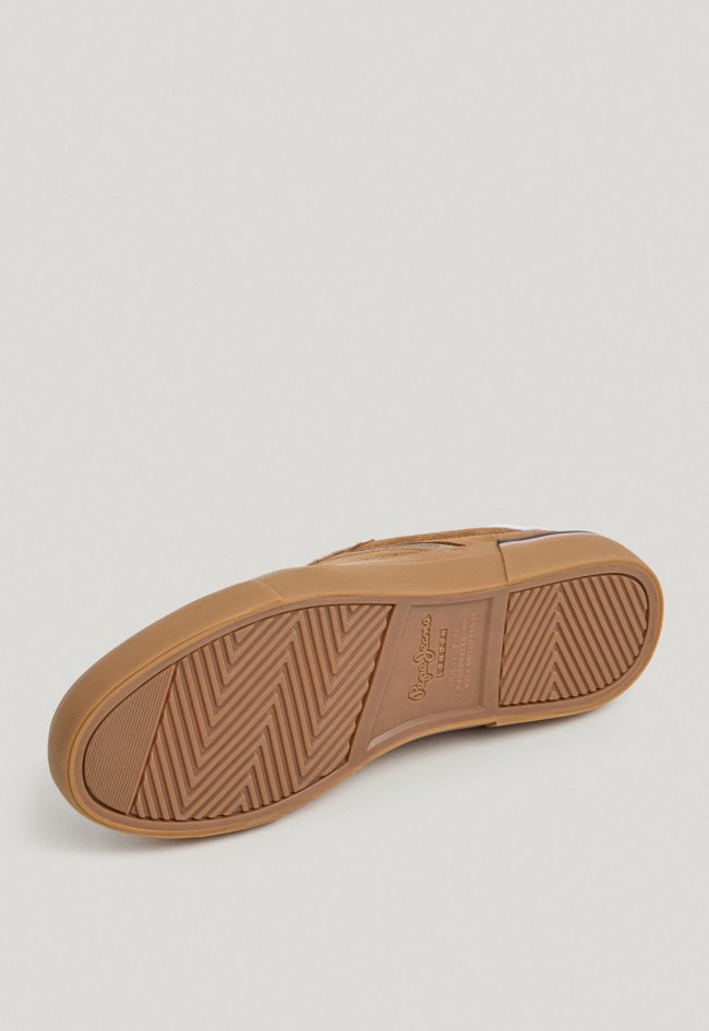 Zapatillas Pepe Jeans Kenton de piel de ante para hombre en camel con estilo clásico