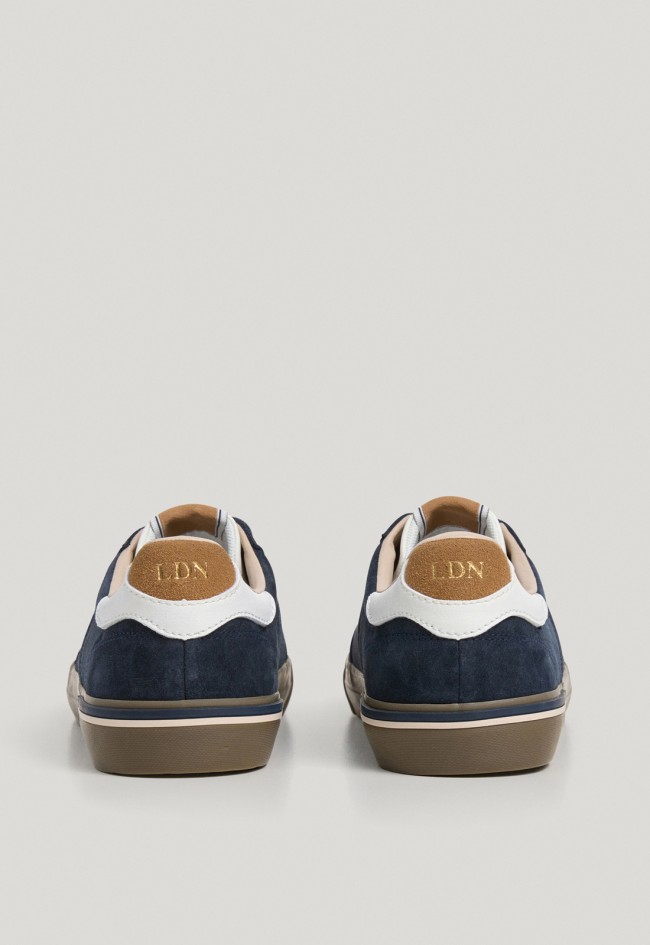 Zapatillas Pepe Jeans Kenton de piel de ante para hombre azul marino con estilo clásico