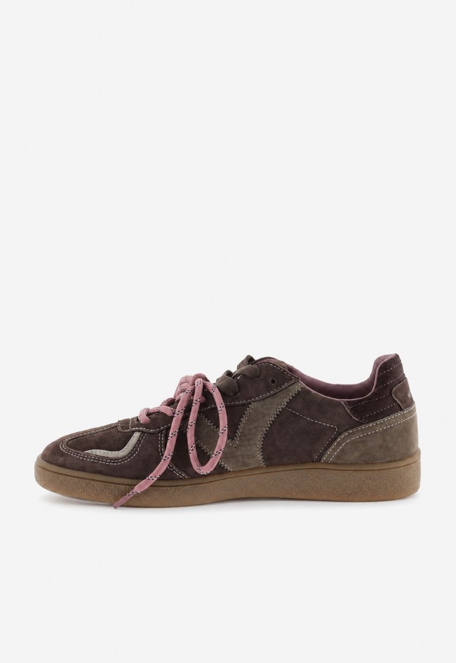 Zapatillas Victoria Londres de piel serraje para mujer marrones con doble cordón y estilo único
