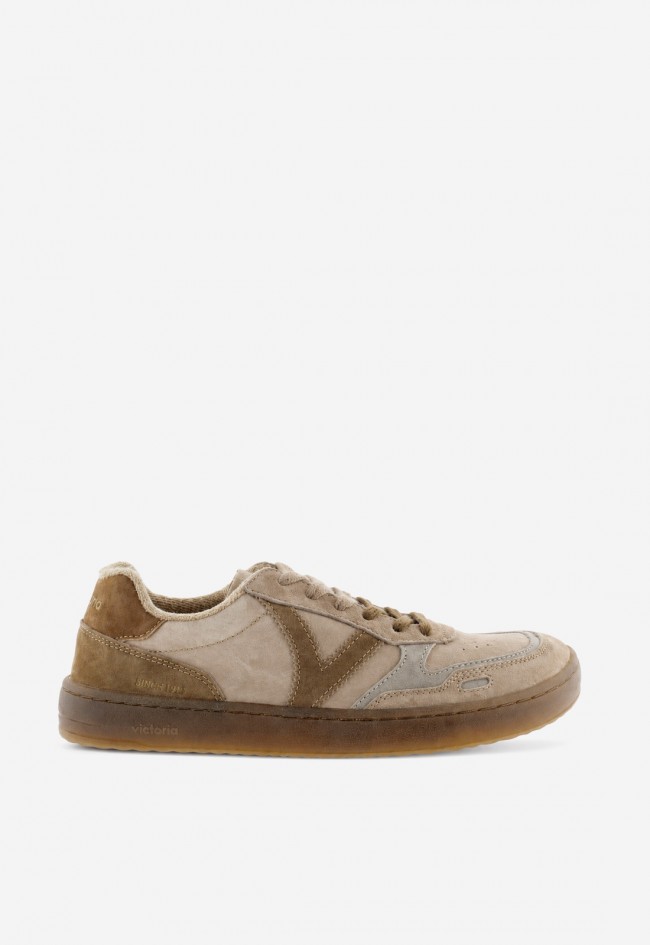 Zapatillas barefoot Victoria Duna de piel serraje para mujer beige para caminar de forma natural