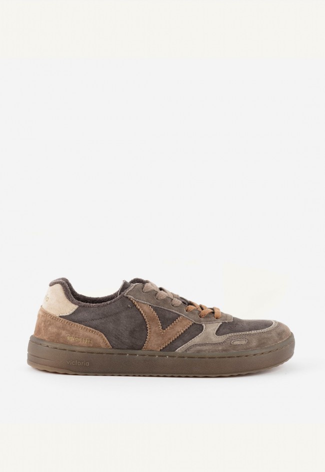 Zapatillas barefoot Victoria Duna de piel serraje para hombre marrones para caminar de forma natural