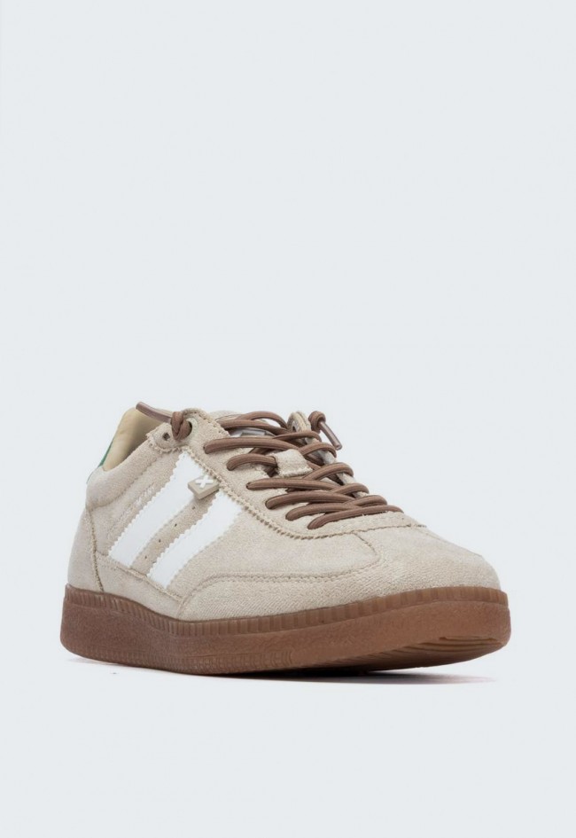 Zapatillas XTI Nan 13312 de mujer beige con detalles verdes para vivir tu estilo retro