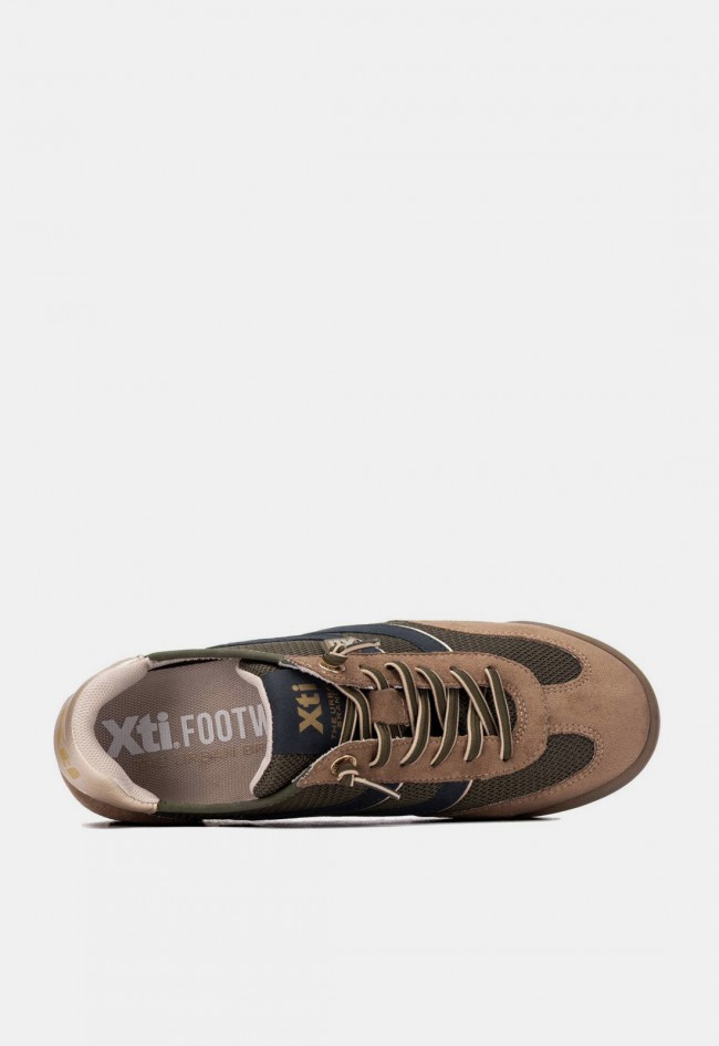 Zapatilla deportiva de mujer Xti 14615602 en tonos kaki y marrón, ligereza y estilo urbano
