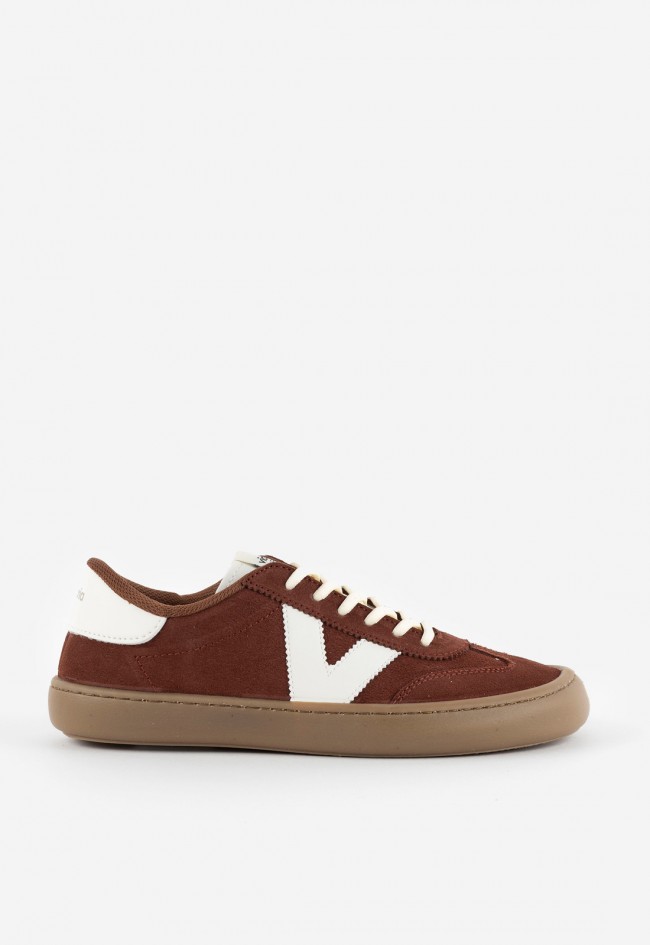 Zapatilla barefoot unisex Victoria Olmo de serraje marrón, libertad natural y diseño sostenible
