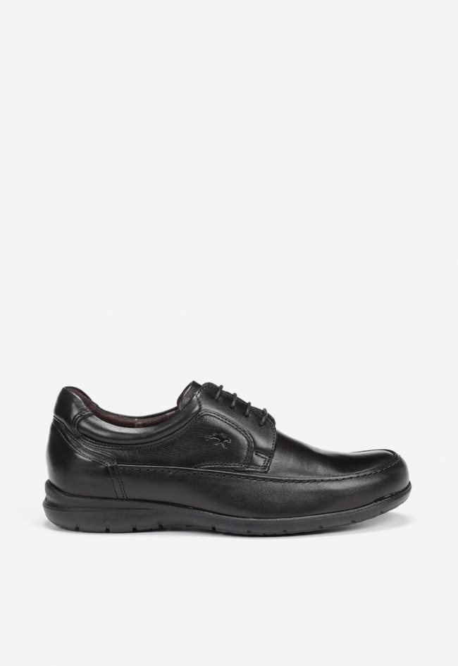 Zapato cómodo de hombre Fluchos Luca 8498 de piel negra con tecnología Shock Absorber