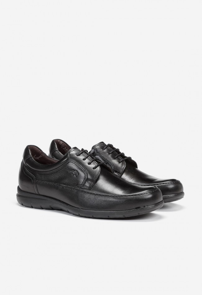 Zapato cómodo de hombre Fluchos Luca 8498 de piel negra con tecnología Shock Absorber