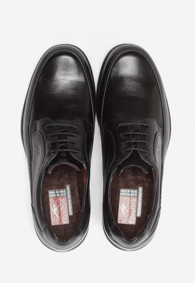 Zapato cómodo de hombre Fluchos Luca 8498 de piel negra con tecnología Shock Absorber