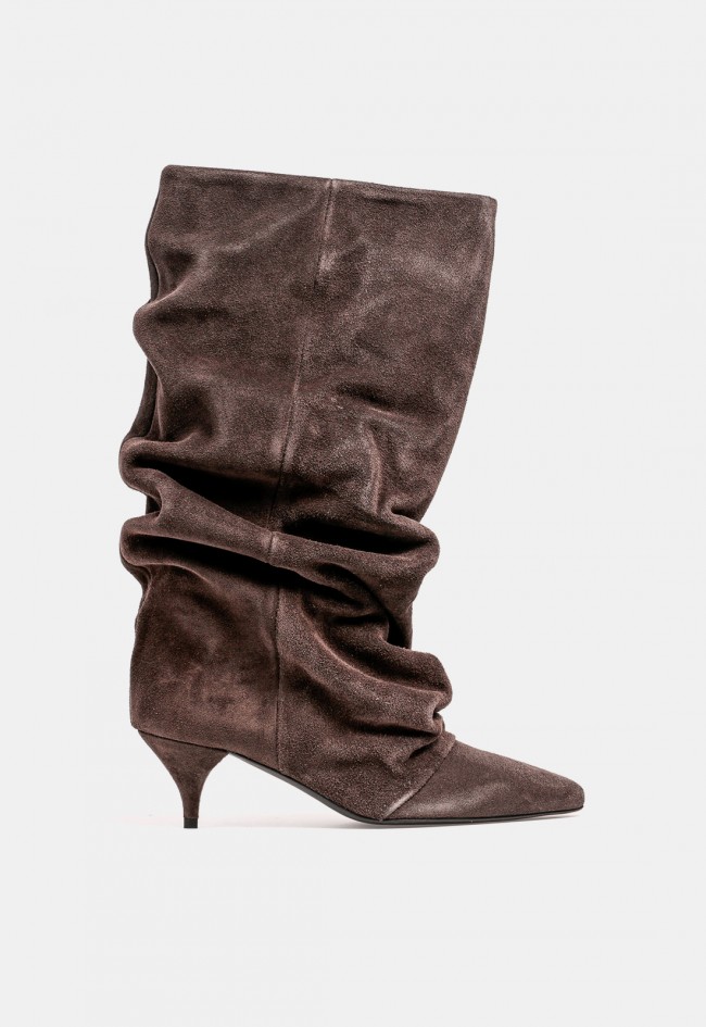 Bota de mujer The Icona Sarah de piel antracita, diseño italiano sofisticado
