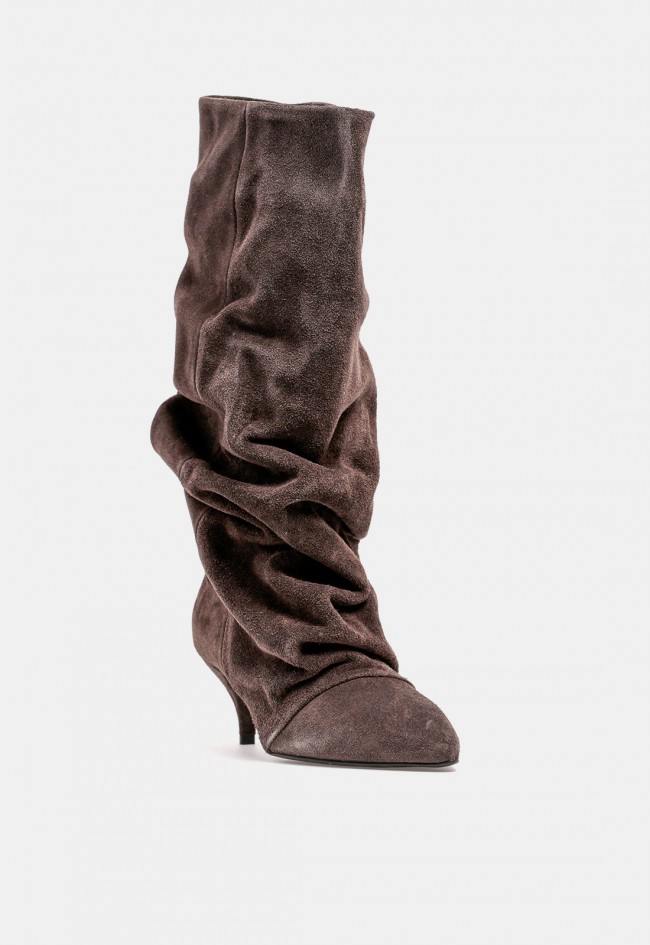 Bota de mujer The Icona Sarah de piel antracita, diseño italiano sofisticado