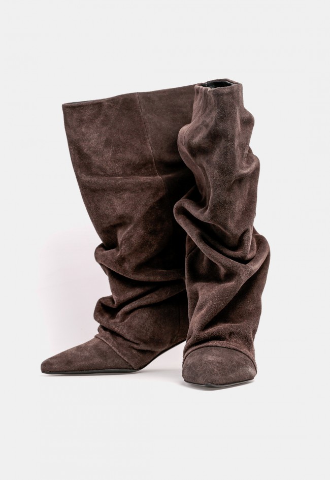 Bota de mujer The Icona Sarah de piel antracita, diseño italiano sofisticado