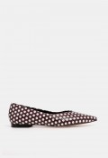 Zapato plano de mujer GLO Mila de piel burdeos con lunares blancos, diseño exclusivo para VAS
