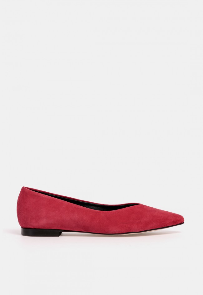Zapato plano de mujer GLO Mila de piel roja, diseño exclusivo y elegante para VAS