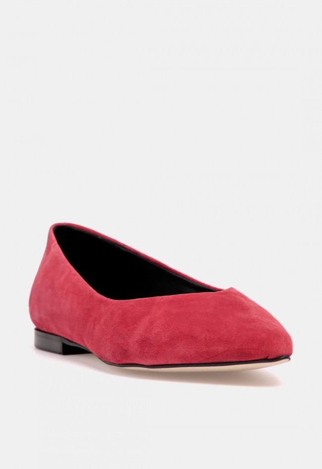 Zapato plano de mujer GLO Mila de piel roja, diseño exclusivo y elegante para VAS