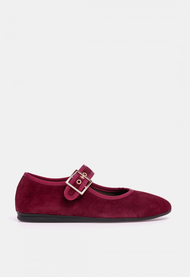 Bailarina de mujer Benson 84795 de piel morada, estilo Mary Jane en tendencia