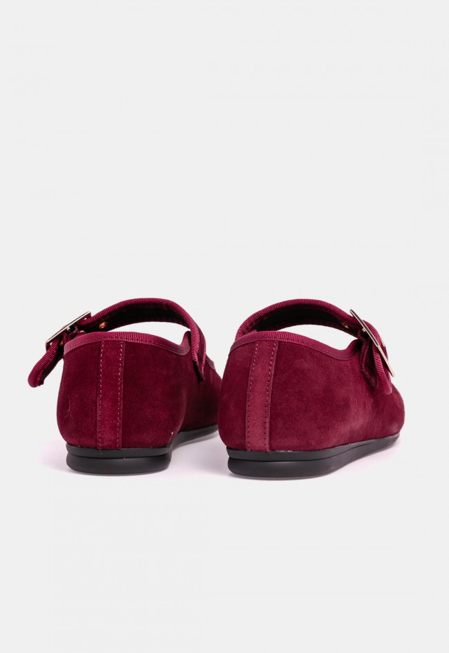Bailarina de mujer Benson 84795 de piel morada, estilo Mary Jane en tendencia