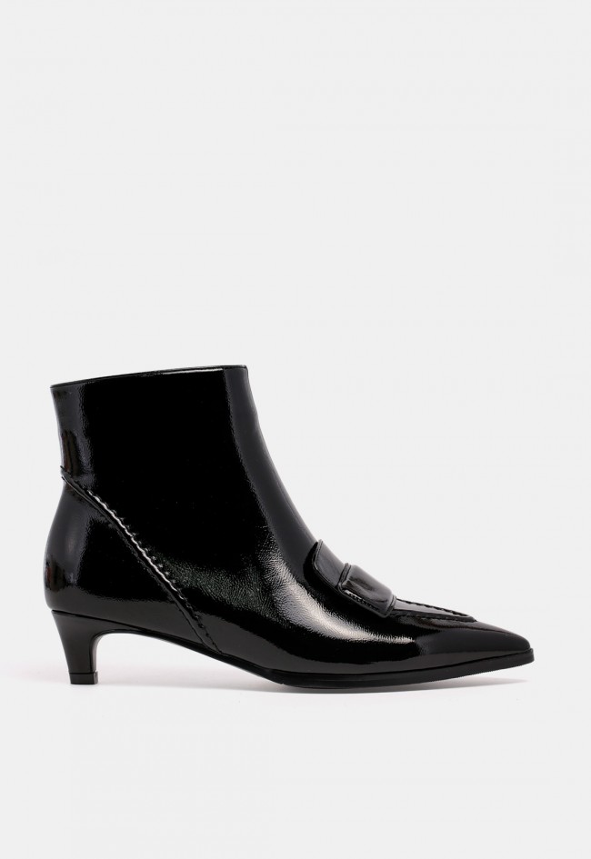 Botín de mujer Noa Harmon 10394 negro de piel sintética, estilo mocasín chic y elegante