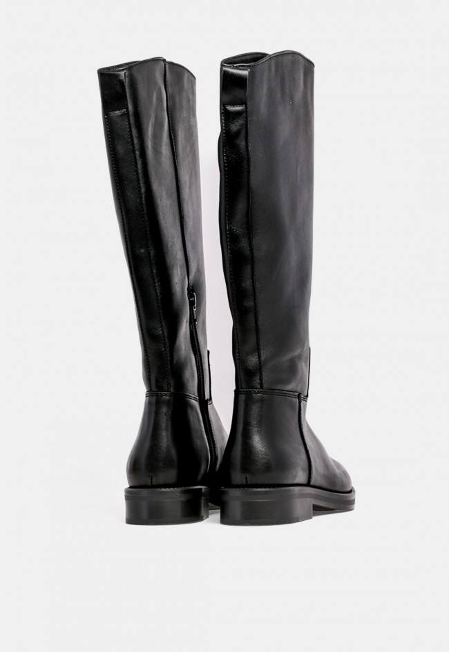 Bota hípica de mujer GLO Fara de piel negra, elegancia ecuestre para cada día