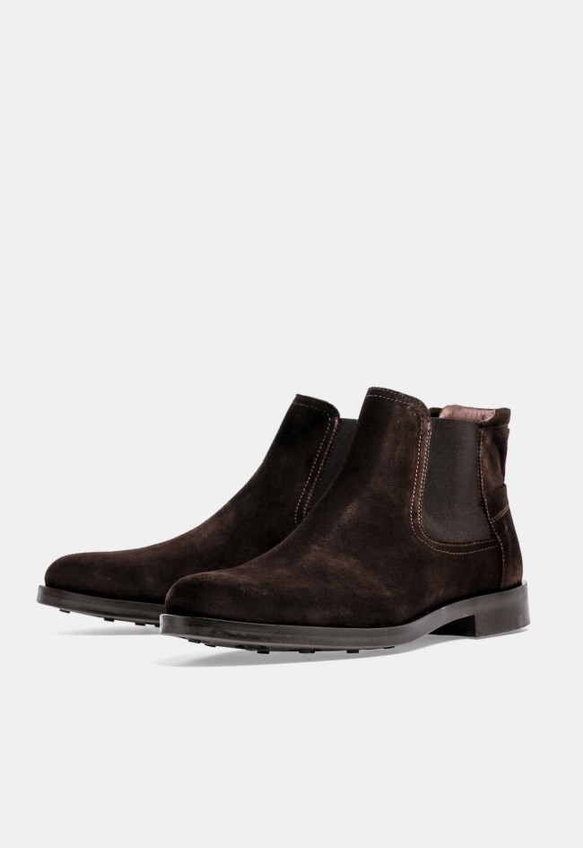 Botín Chelsea de hombre VAS 7005 de piel marrón chocolate, elegante y versátil