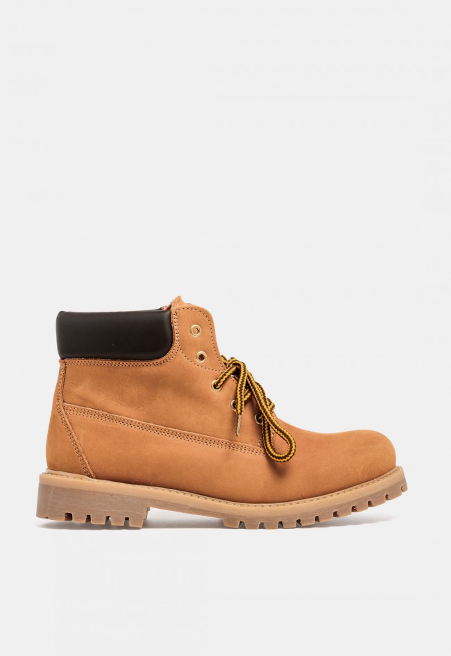 Bota de hombre VAS 200 de piel amarilla con cordones, estilo worker