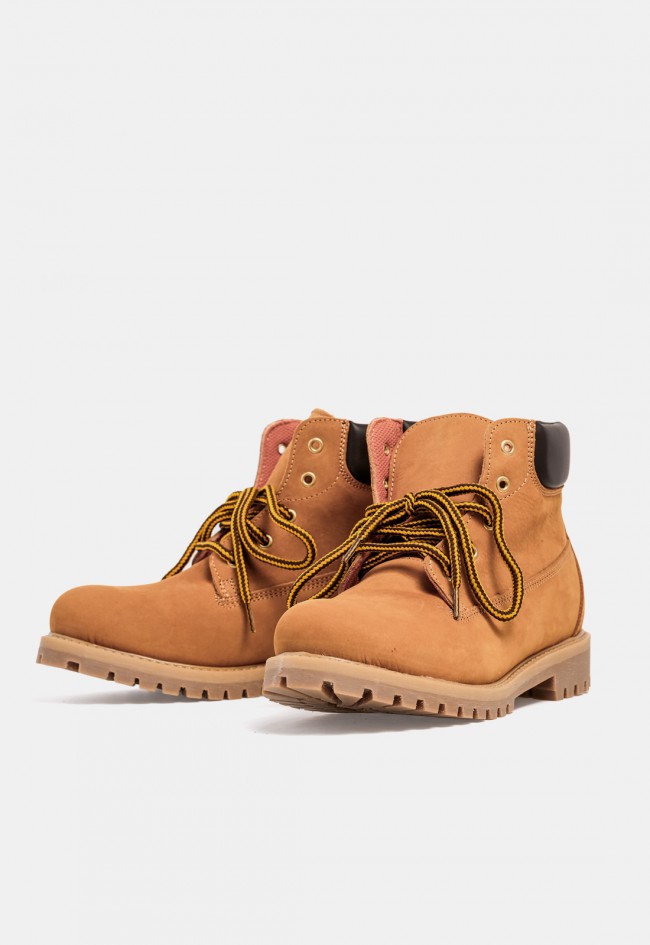 Bota de hombre VAS 200 de piel amarilla con cordones, estilo worker