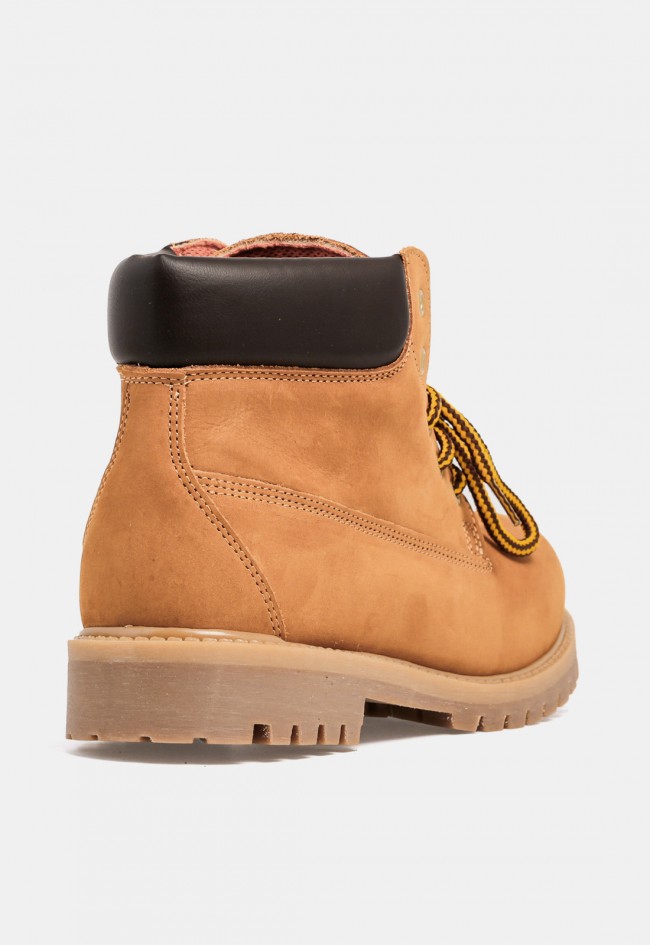 Bota de hombre VAS 200 de piel amarilla con cordones, estilo worker