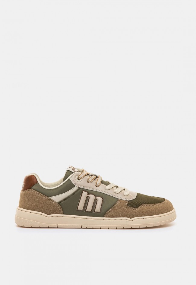 Zapatilla barefoot de hombre Mustang Free Miami verde caqui, diseño minimalista y vegano