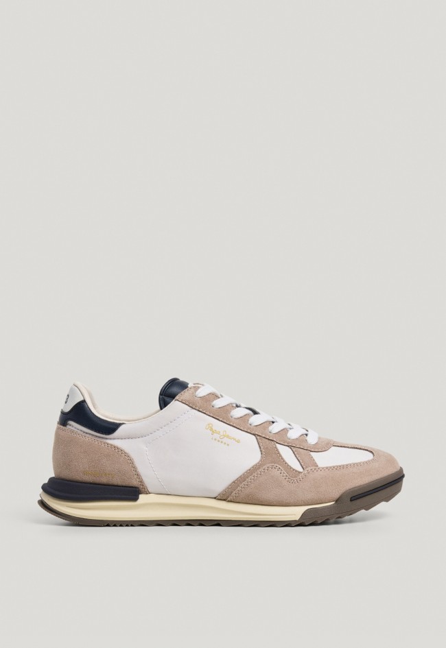 Zapatillas retro Pepe Jeans Marvin de hombre con detalles en ante, estilo urbano con personalidad