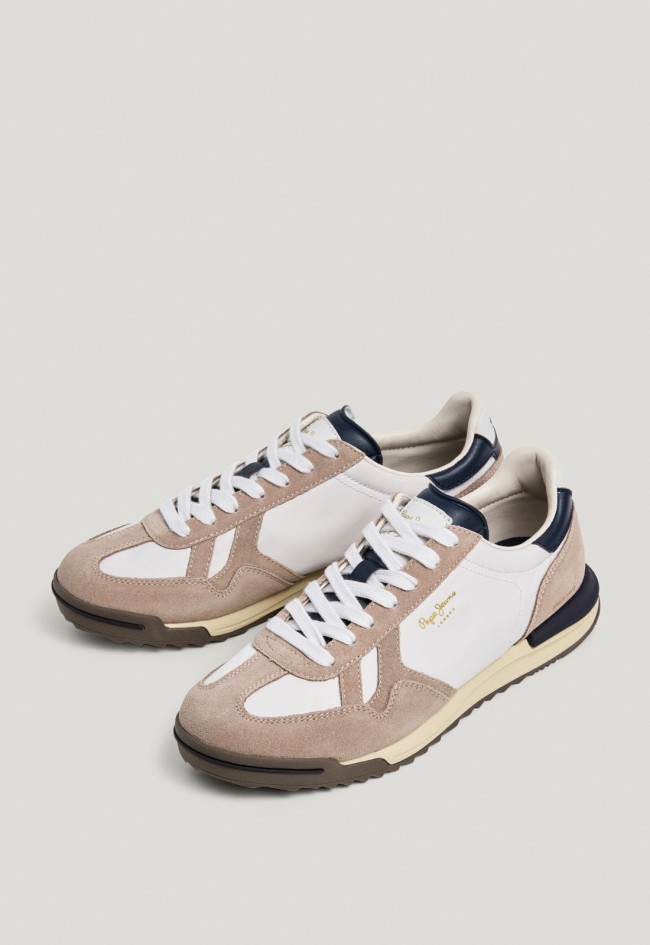 Zapatillas retro Pepe Jeans Marvin de hombre con detalles en ante, estilo urbano con personalidad