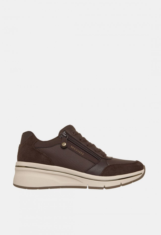 Zapatillas Skechers Street Billion Flex mujer marrones con cremallera y Memory Foam