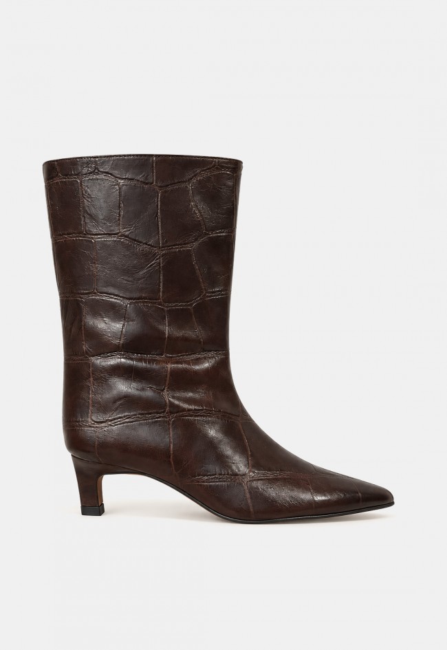 Bota gaucha de mujer Ángel Alarcón Elisha de piel print cocodrilo marrón