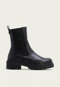 Botines Chelsea Porronet Katia de mujer en piel negra con plataforma