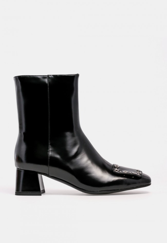 Botín de tacón Noa Harmon de mujer en material sintético negro, un diseño elegante y actual