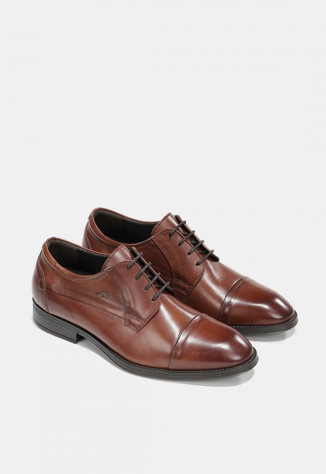 Zapato de vestir Fluchos Nantes F2486 de hombre en piel color cuero, elegancia atemporal