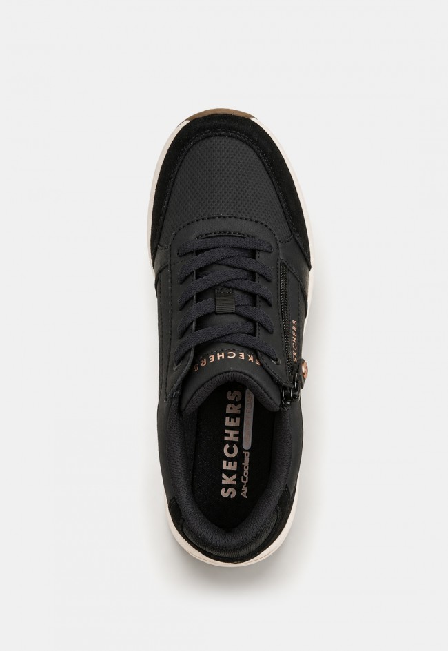 Zapatilla de mujer Skechers Billion Flex Luxe Up negra con cuña oculta