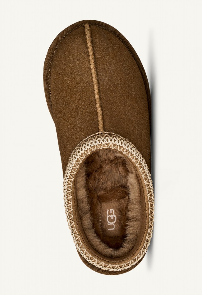Zueco UGG Tasman II de mujer de ante marrón con forro de piel de oveja