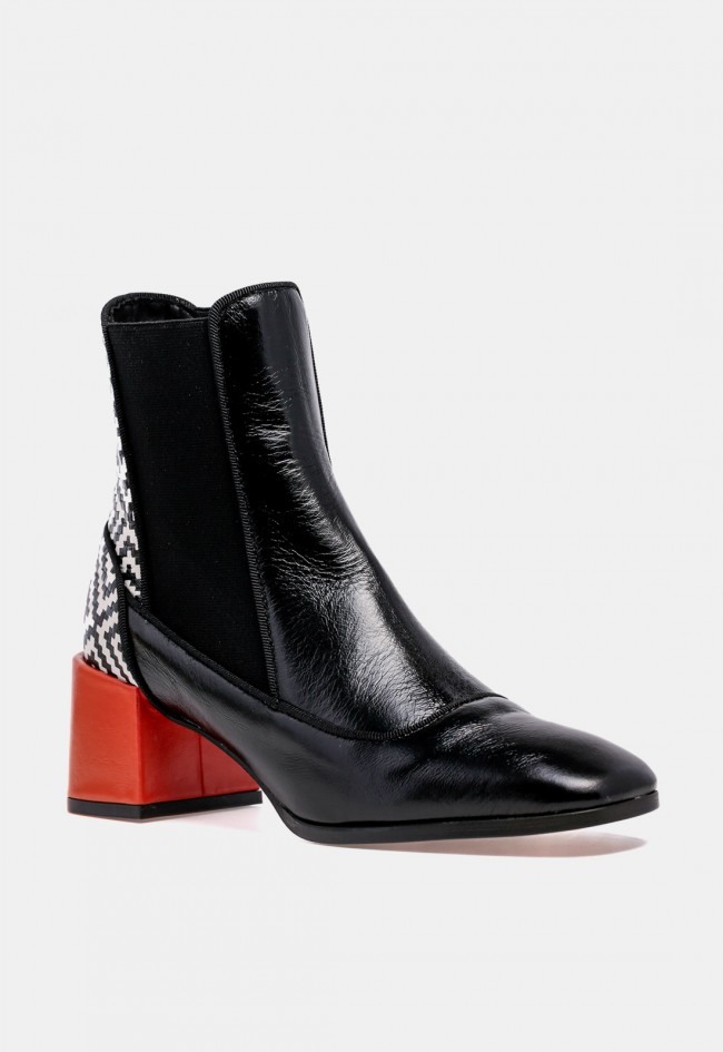Botín Chelsea de mujer GLO Niza de piel negra, diseño exclusivo para VAS