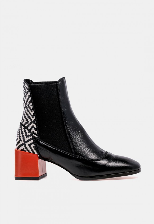 Botín Chelsea de mujer GLO Niza de piel negra, diseño exclusivo para VAS