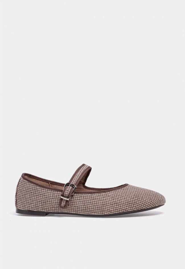 Bailarina Mary Jane Why Pink? m6571 de mujer en piel sintética camel, un básico de tendencia