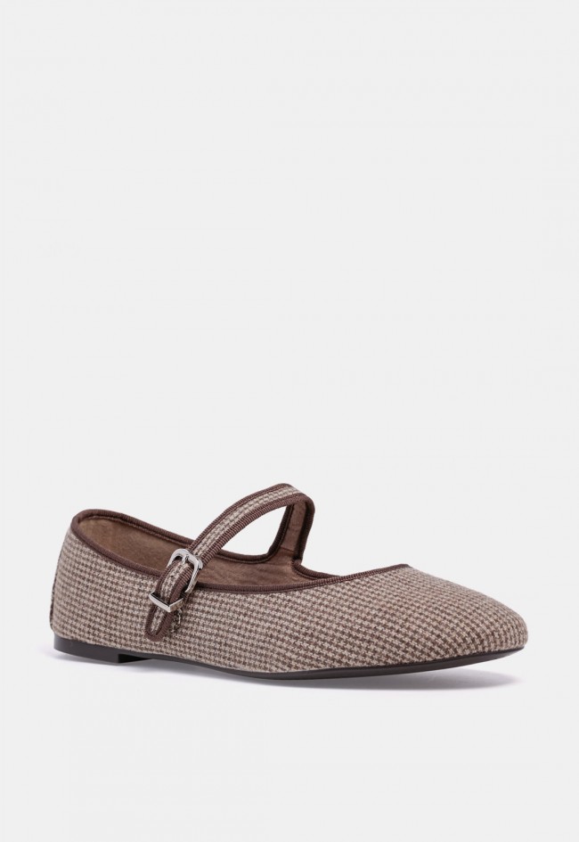 Bailarina Mary Jane Why Pink? m6571 de mujer en piel sintética camel, un básico de tendencia