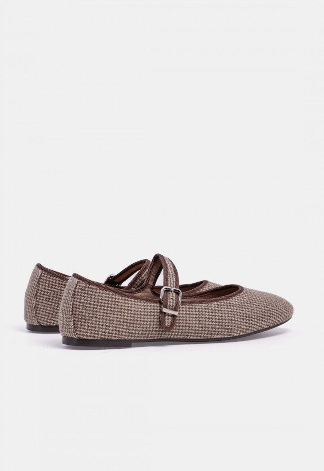 Bailarina Mary Jane Why Pink? m6571 de mujer en piel sintética camel, un básico de tendencia