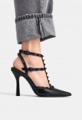 Zapato de tacón EXÉ ANGELIA-890 negro de mujer con tachuelas, pura sofisticación