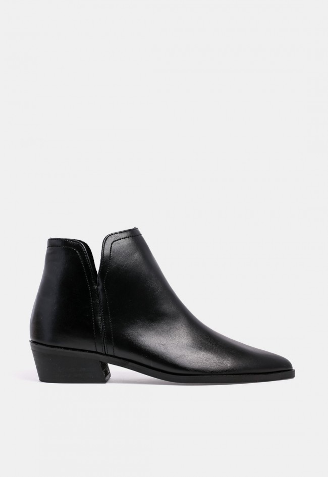 Botín cowboy GLO Kirina de mujer en piel sintética negra, estilo western en tendencia