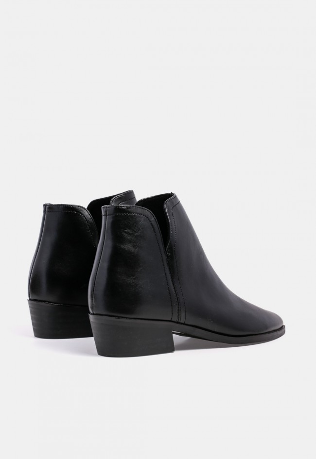 Botín cowboy GLO Kirina de mujer en piel sintética negra, estilo western en tendencia