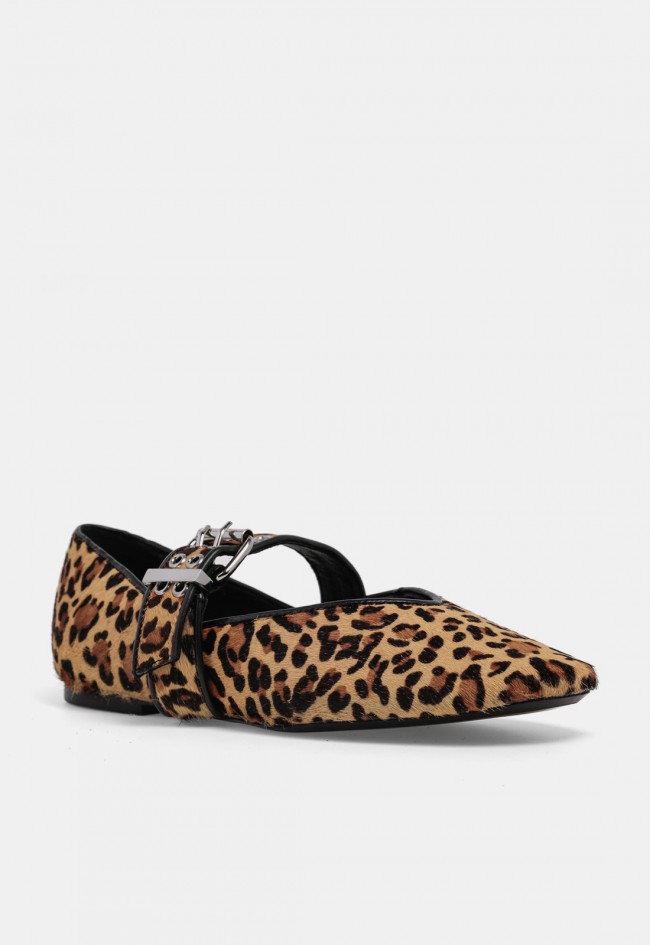 Bailarina Mary Jane Carmina Jhilton 65-2873 de mujer con estampado leopardo