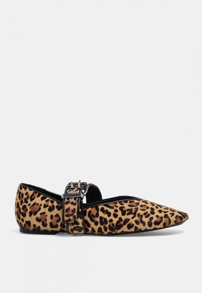 Bailarina Mary Jane Carmina Jhilton 65-2873 de mujer con estampado leopardo