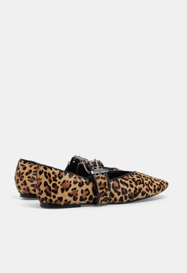 Bailarina Mary Jane Carmina Jhilton 65-2873 de mujer con estampado leopardo